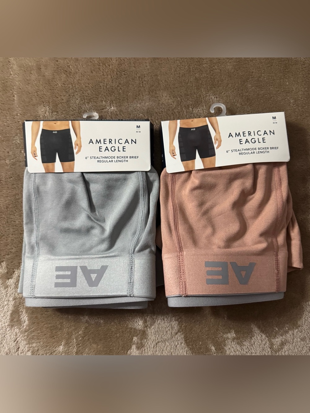 American Eagle Outfitters Men’s Boxer Briefs - Gray & Dusty Rose